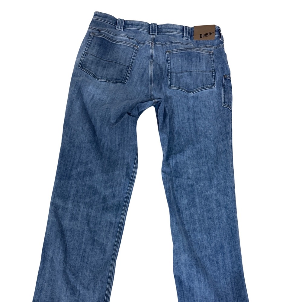 2 Pair Duluth Trading Co Mens Ballroom Relaxed Fit Jeans Blue Work Pants 38x32 - Picture 3 of 10